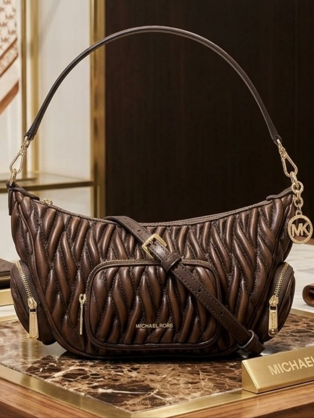 Michael Kors Merritt Convertible Chocolate Bag - NWT